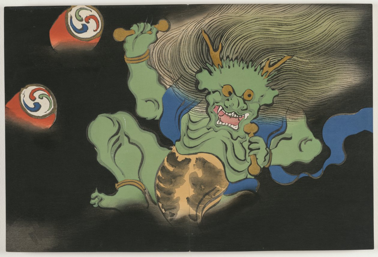 Blumen von hundert Welten (Momoyogusa): Donnergott von Kamisaka Sekka