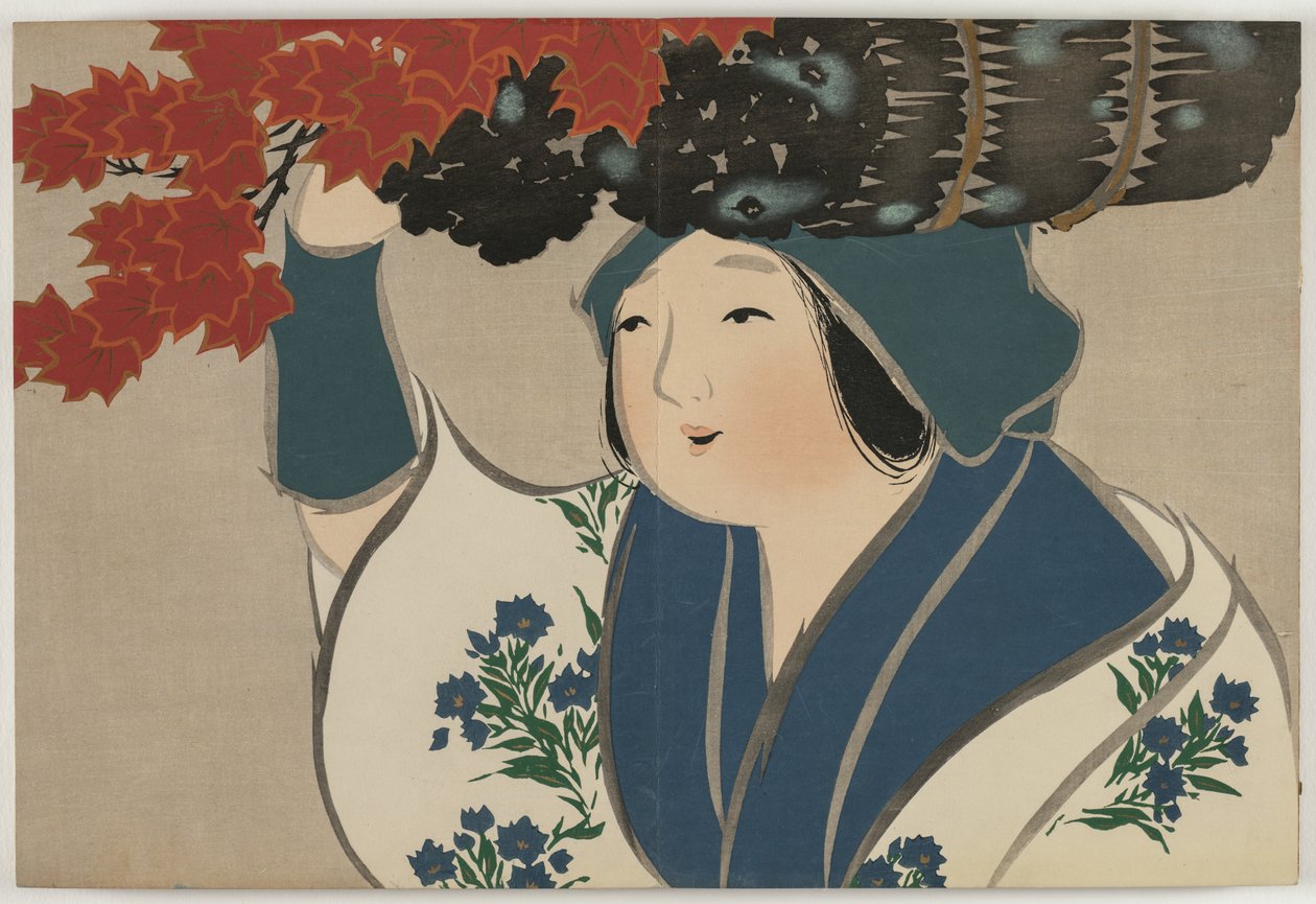 Blumen von hundert Welten (Momoyogusa): Brennholzverkäuferin von Kamisaka Sekka