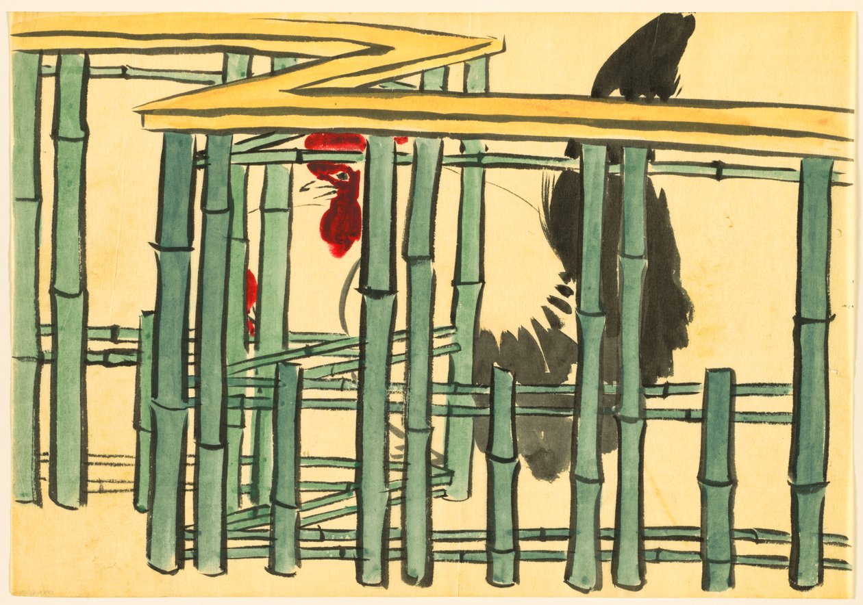 Blumen von hundert Welten (Momoyogusa): Hahn (Chabo) von Kamisaka Sekka