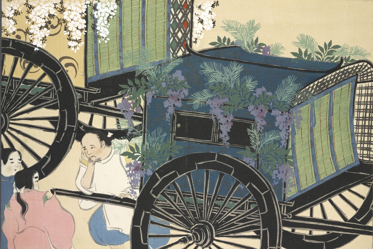 Hanazashi-guruma, aus Momoyo-gusa (Die Welt der Dinge) Bd. II, veröffentlicht 1909 von Kamisaka Sekka
