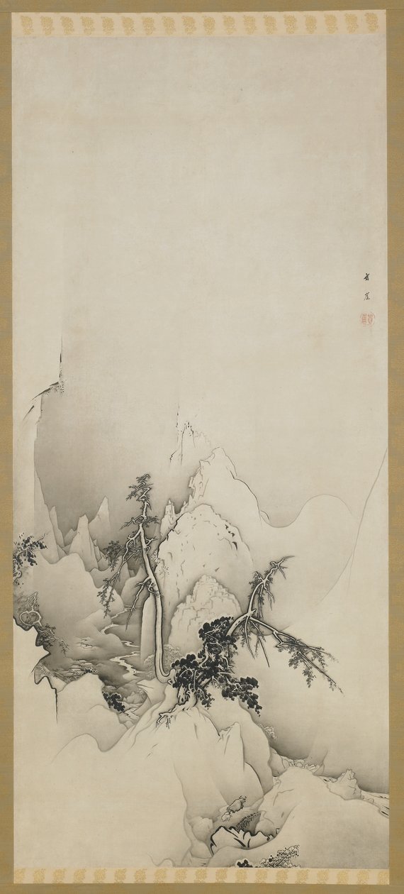 Winterlandschaft: eine Schlucht, Edo-Periode, 1883 von Kano Hogai