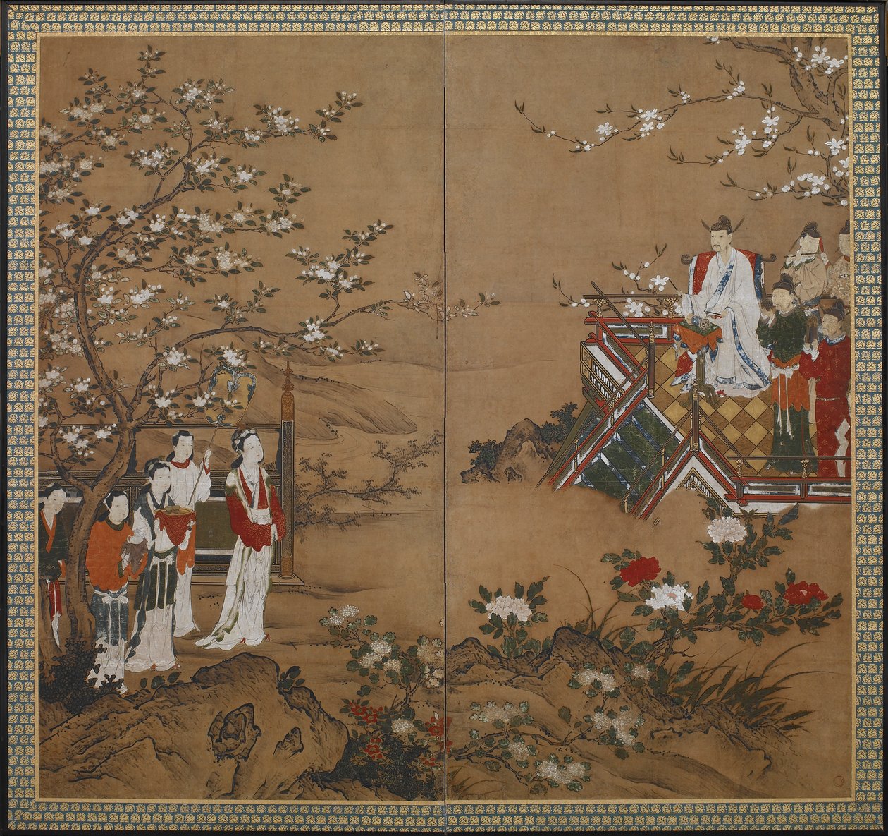 Der chinesische Kaiser Ming Huang und Yang Kuei-fei von Kano school