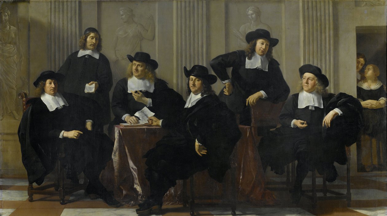 Die Regenten des Spinhuis und Nieuwe Werkhuis, Amsterdam, 1669 von Karel Dujardin