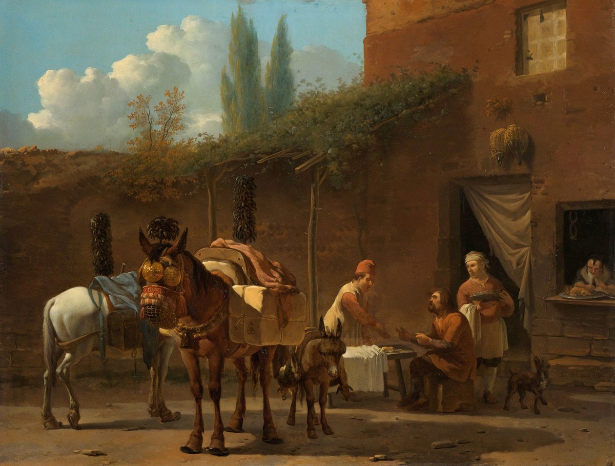 Maultiertreiber in einem Gasthaus von Karel Du Jardin