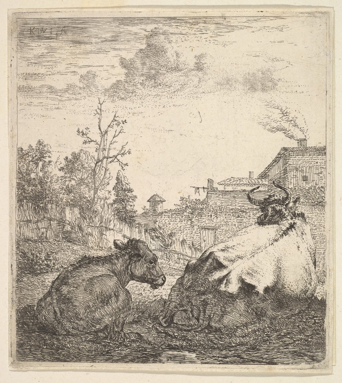 Die Kuh und das Kalb von Karel Du Jardin