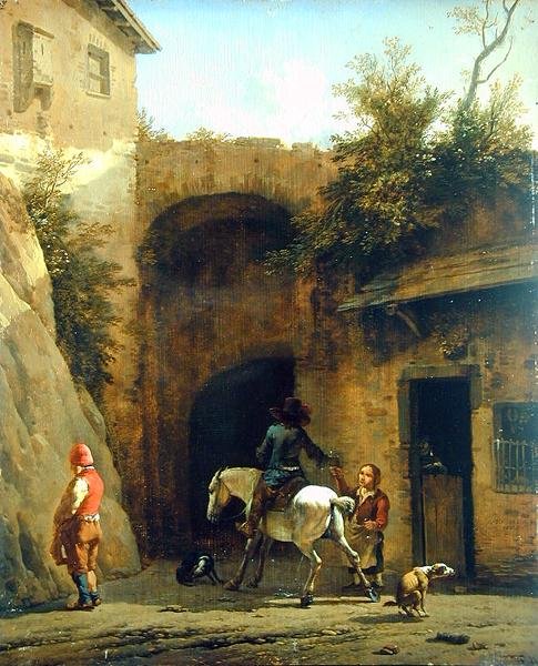 Vor dem Gasthaus, 1658 von Karel Dujardin