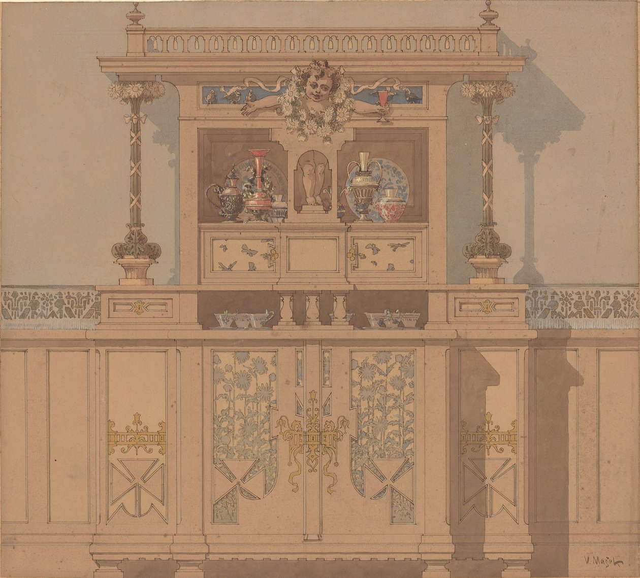 Entwurf für einen Schrank von Karel Vitezslav Masek