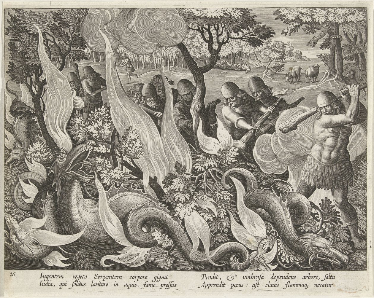 Jagd auf Wasserschlangen in Indien (Jagdszenen) von Karel van Mallery