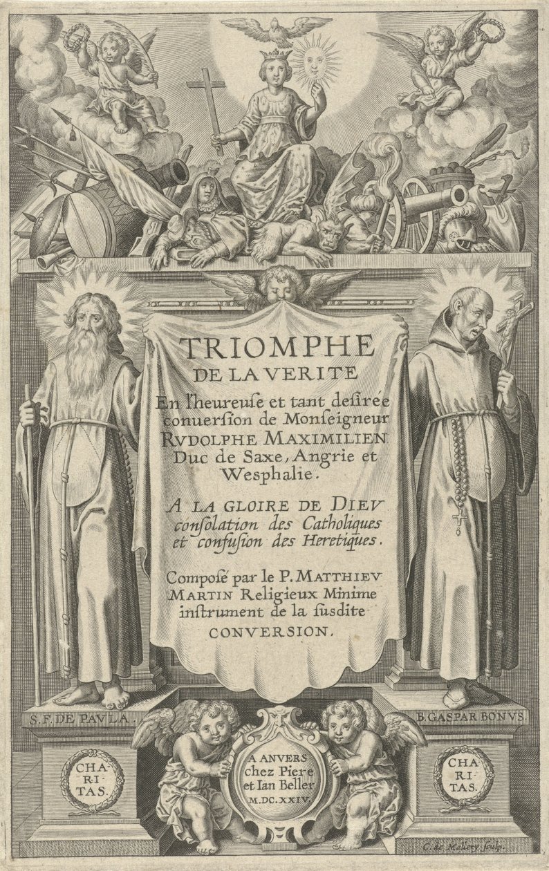 Titelblatt für: Triomphe de la Verite, 1624 von Karel van Mallery