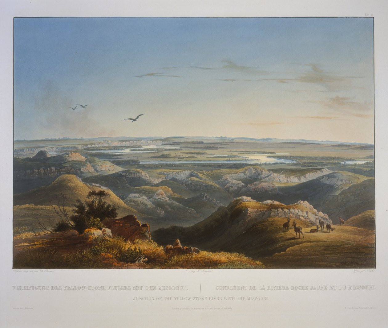 Zusammenfluss des Yellowstone River mit dem Missouri von Karl Bodmer
