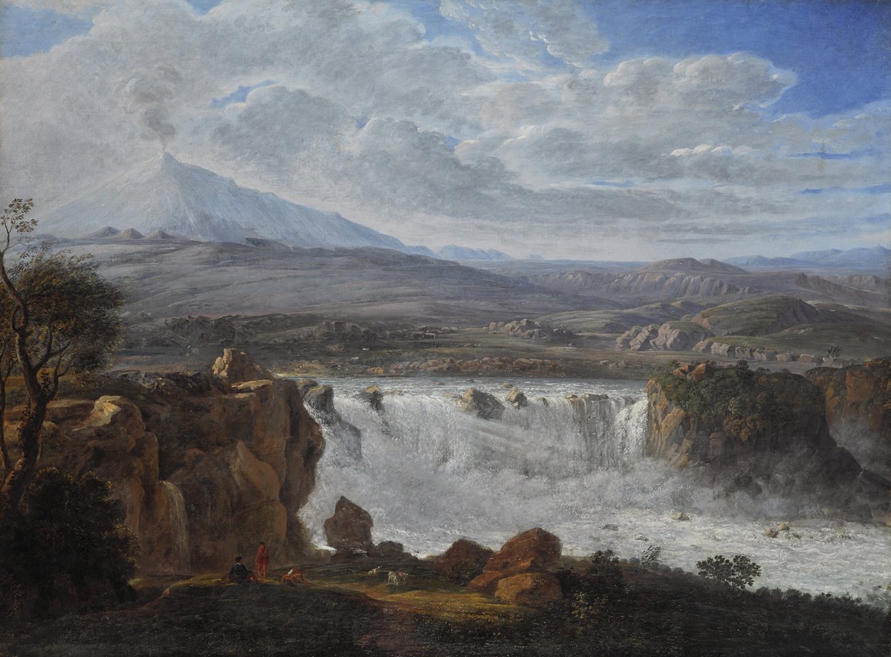 Der Caracci-Wasserfall in der Nähe von Aderno am Fuße des Ätna von Karl Gothard Grass