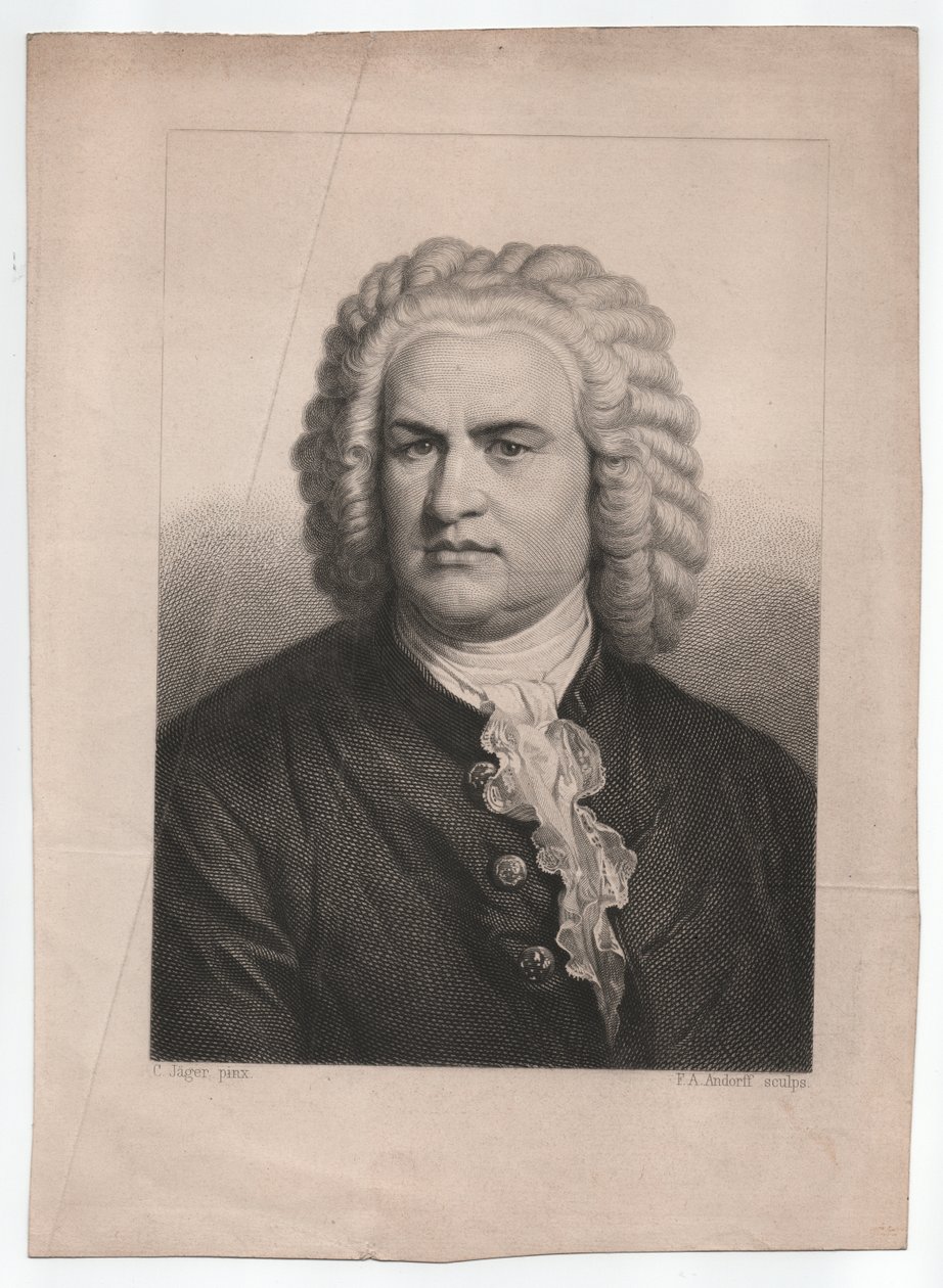 Johann Sebastian Bach (1685-1750) (ca. 1850, Gravur) von Karl & Andorff Friedrich August (1819 1875) Jager