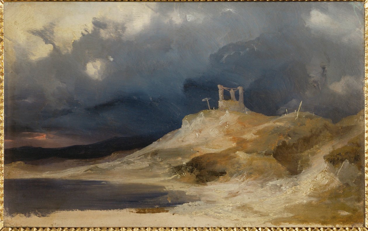 Galgenhügel unter einem Gewitter von Karl Blechen