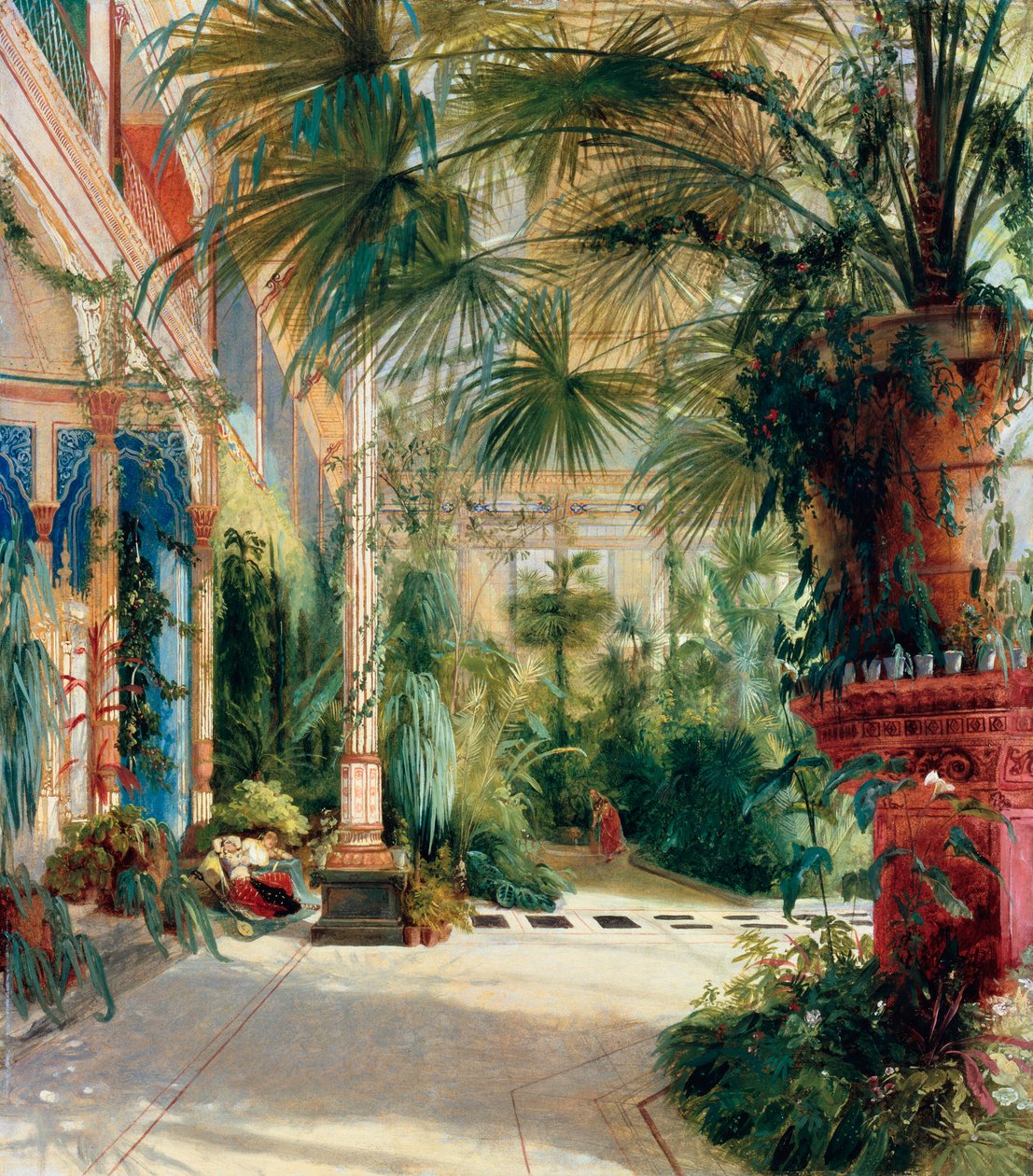 Das Innere des Palmenhauses (1832-1833) von Carl Blechen