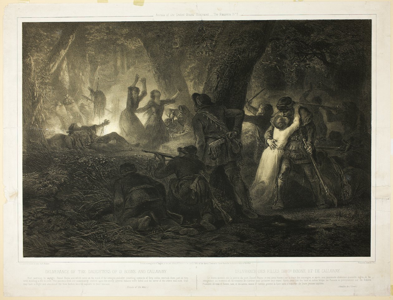 Befreiung der Töchter von Daniel Boone und Callaway, Platte zwei aus Histoire des Premiere Colons d