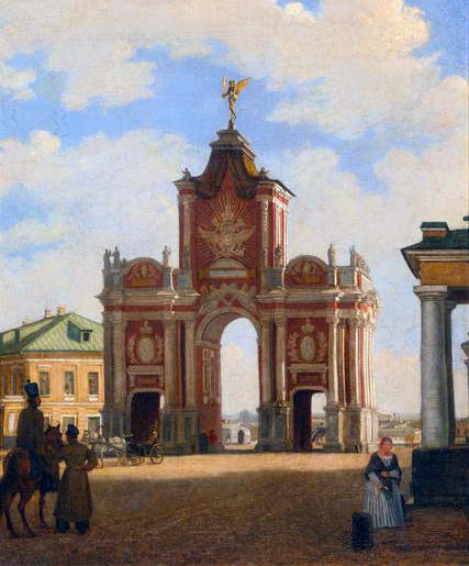 Das Rote Tor in Moskau, 1844 von Karl Fridrikh Petrovich Bodri