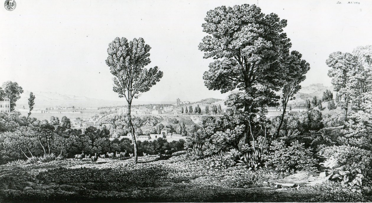 „Ansicht von Messina und der gegenüberliegenden Küste von Kalabrien“ von Karl Friedrich Schinkel