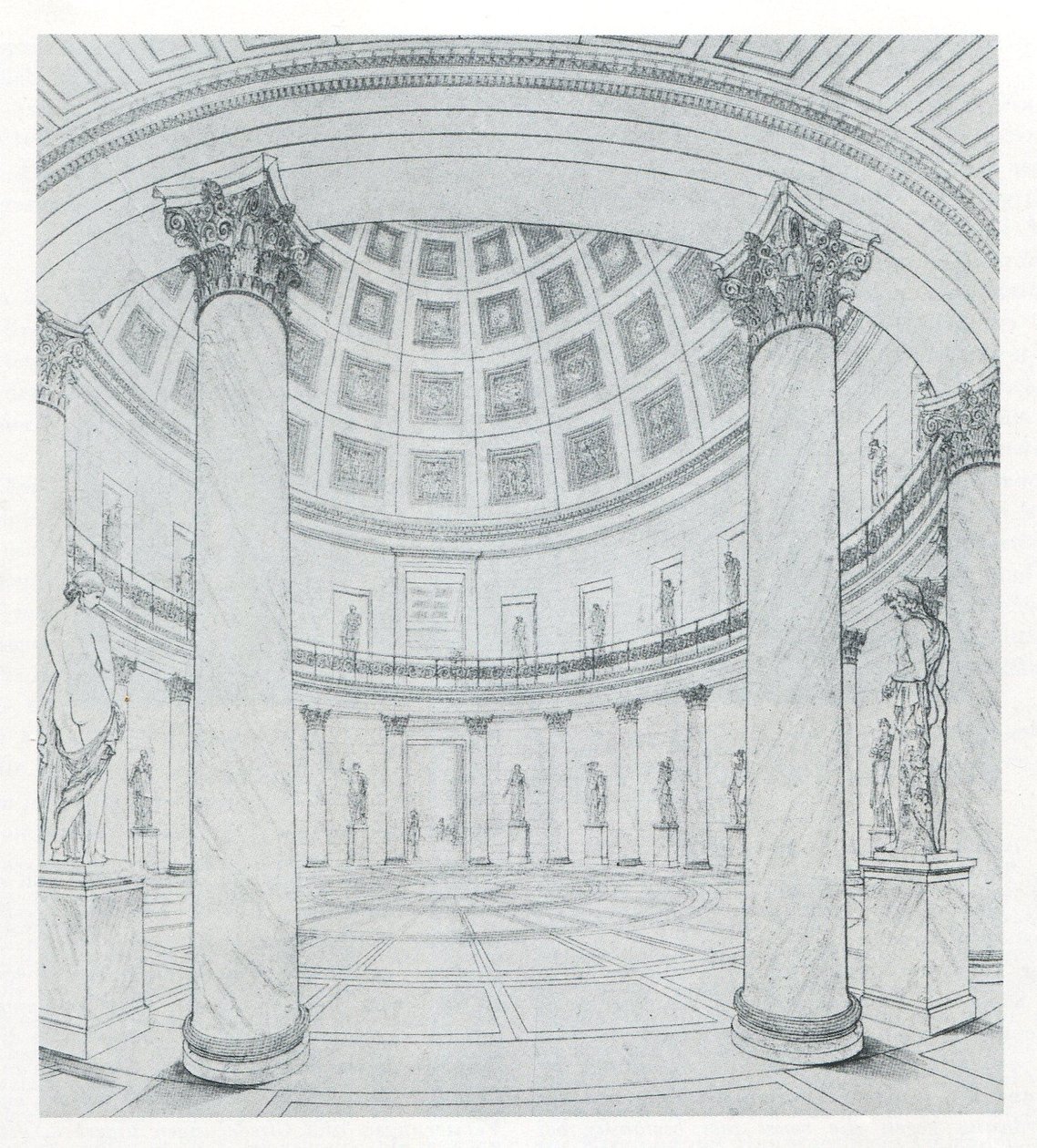 Berlin. Altes Museum am Lustgarten. Ansicht der Rotunde von Karl Friedrich Schinkel