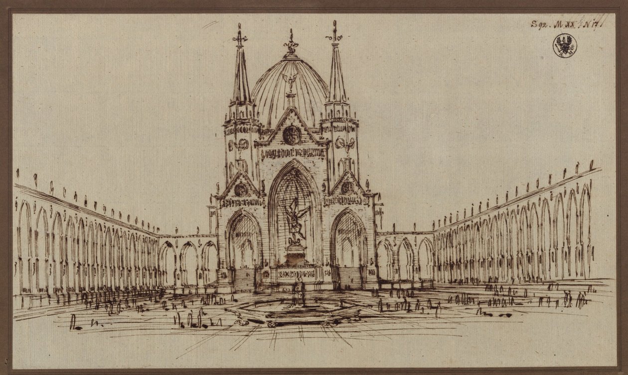 Berlin. Entwurf zu einem Dom als Denkmal für die Befreiungskriege (Befreiungsdom) von Karl Friedrich Schinkel