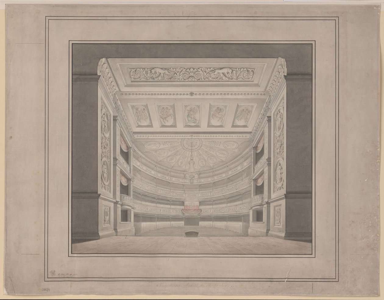 Berlin. Schauspielhaus auf dem Gendarmenmarkt, Zuschauerraum von Karl Friedrich Schinkel