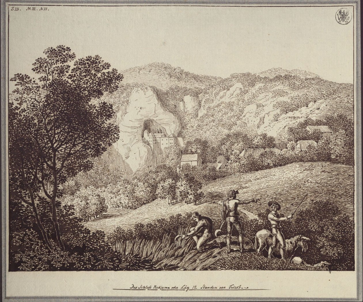 Das Schloss Lueg oder Predjama 12 Stunden von Triest von Karl Friedrich Schinkel