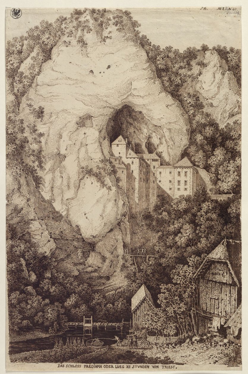 Das Schloss Prediama oder Lueg XII Stunden von Triest von Karl Friedrich Schinkel
