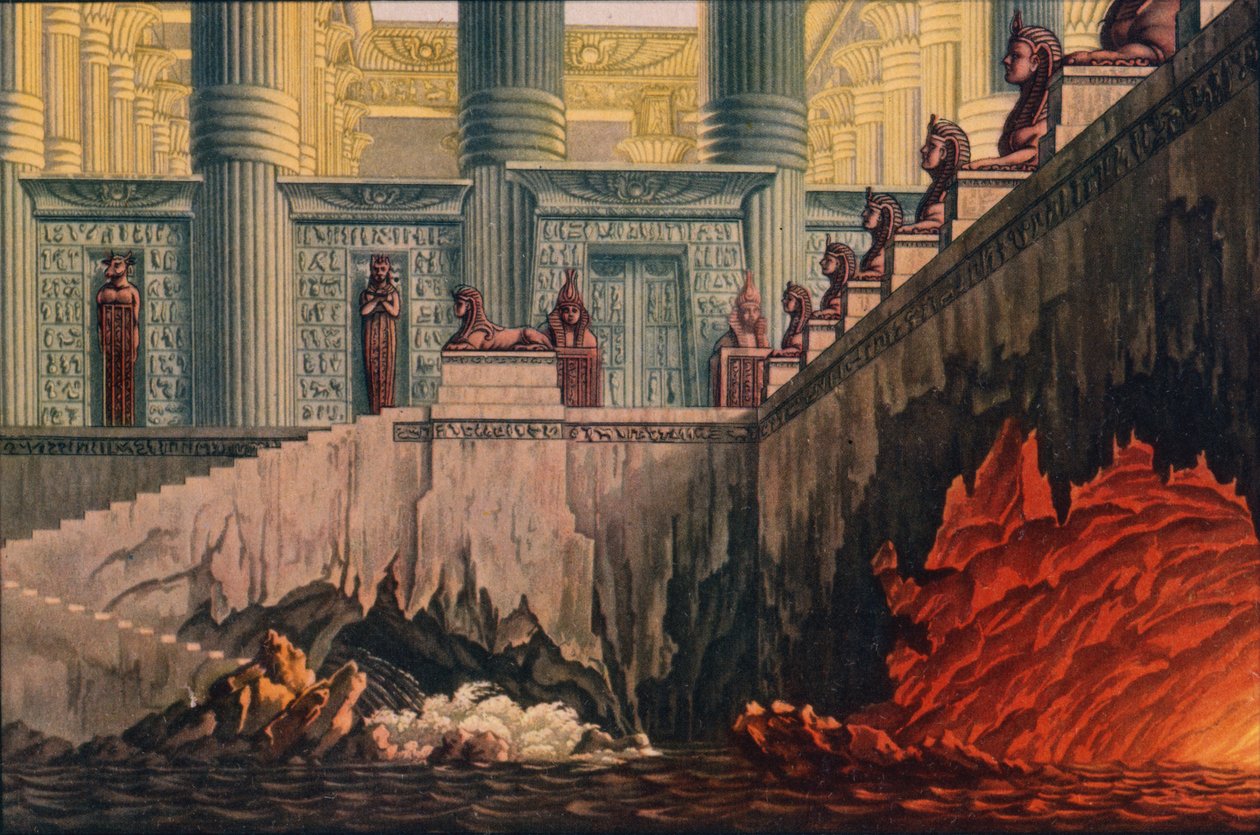 Entwurf für eine Produktion von Mozarts Oper Die Zauberflöte, 1816 von Karl Friedrich Schinkel