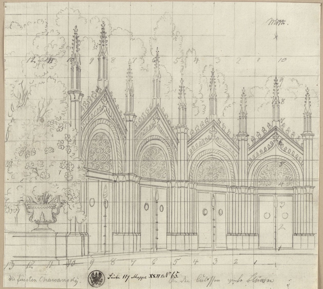 Die Fürsten Chawansky. Trauerspiel von Ernst Raupach. Entwurf zu einer Dekoration. St. Georgskapelle von Karl Friedrich Schinkel