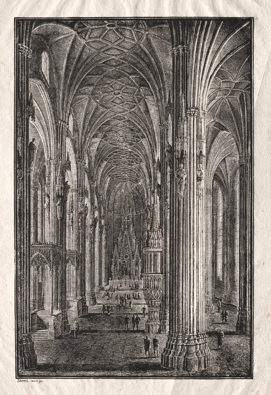 Innenraum des Stephansdoms in Wien von Karl Friedrich Schinkel