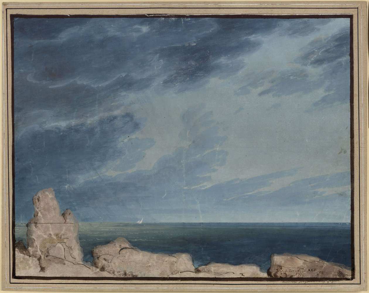 König Yngurd. Trauerspiel von Adolf Müllner. Entwurf zur 2. Dekoration. Nördlicher Meereshorizont von Karl Friedrich Schinkel