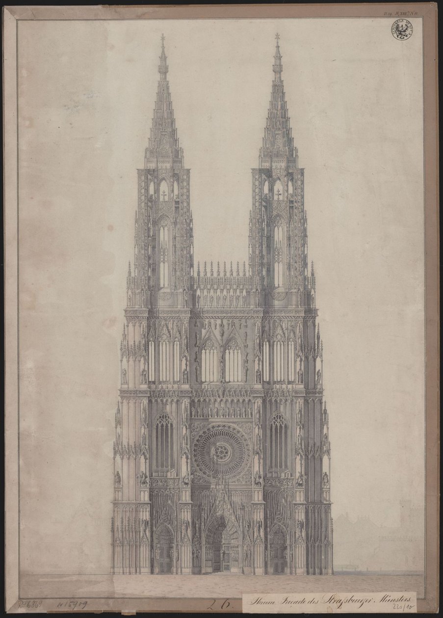 Straßburg. Münster. Entwurf zur Vollendung der Westfassade von Karl Friedrich Schinkel