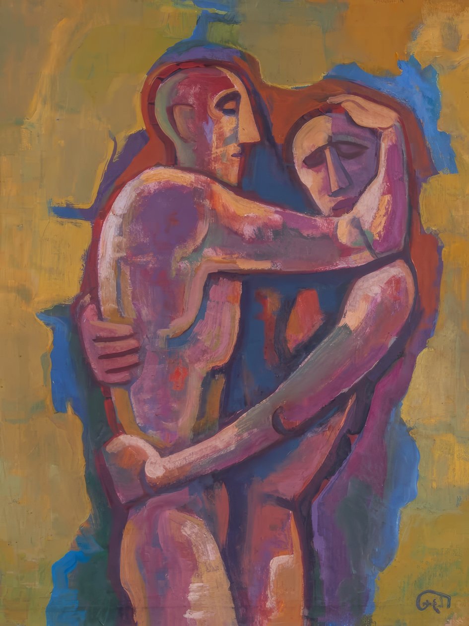 Ringende Männer von Karl Hofer