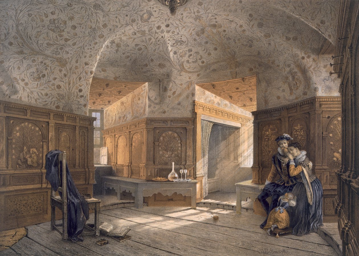 Gefängnis von König Erik XIV., Sohn von Gustav I., in Gripsholm, veröffentlicht ca. 1853-64 von Karl Johann Billmark