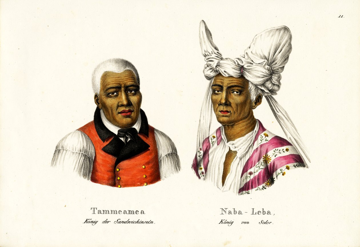 Tammeamea 1., König von Hawaii, 1824 von Karl Joseph Brodtmann