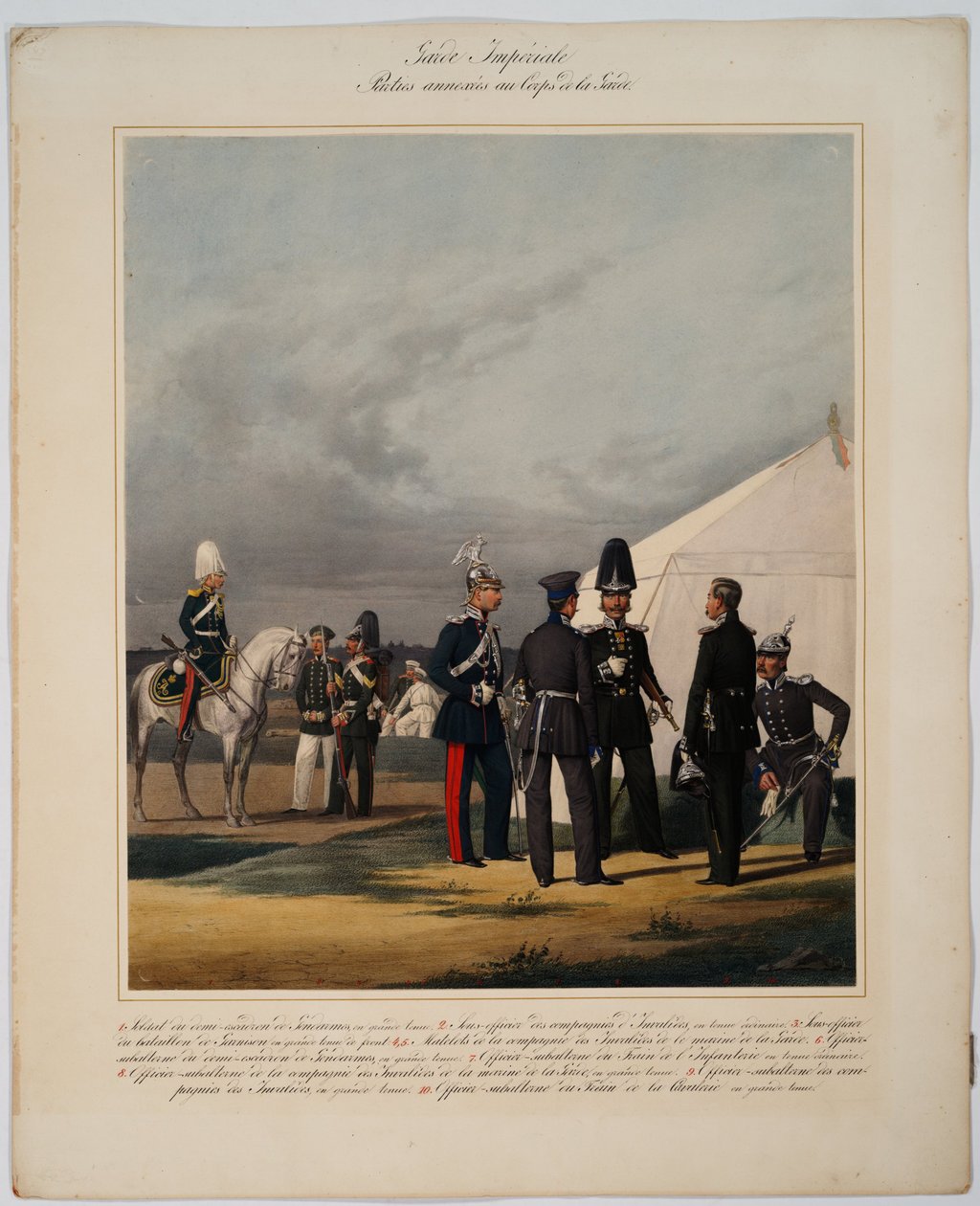 Pioniere, Invaliden und Gendarmen des kaiserlichen Gardekorps, 1867 von Karl Karlovich Piratsky