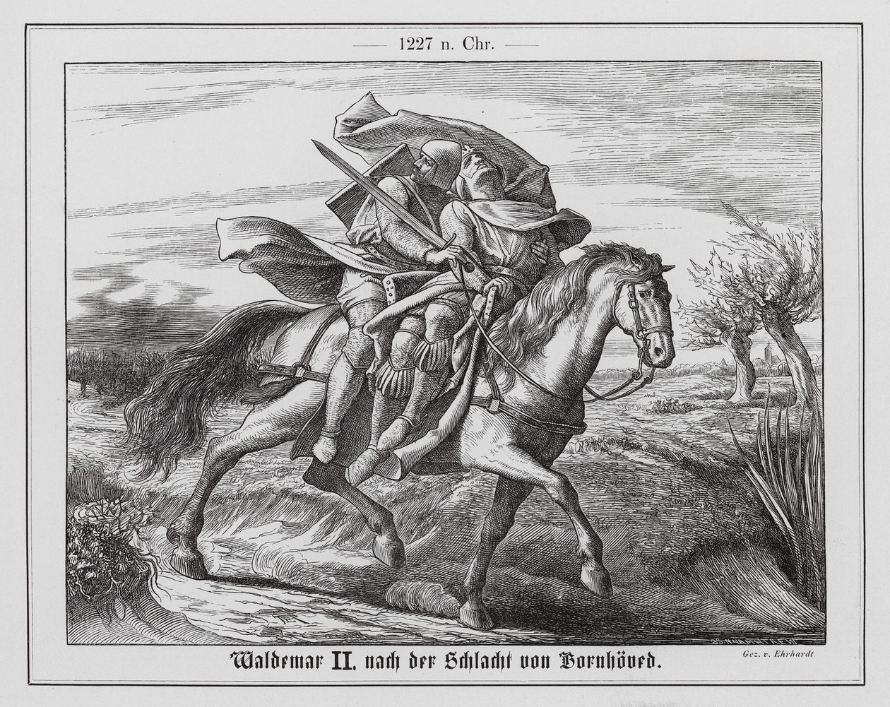 Valdemar II., König von Dänemark, nach der Schlacht von Bornhöved von Karl Ludwig Adolf Ehrhardt
