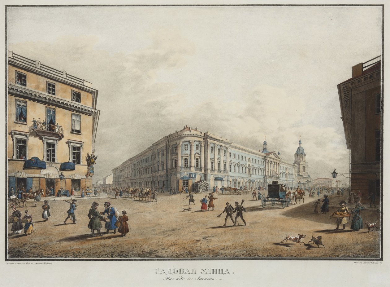 Ansicht der Sadovaya-Straße in St. Petersburg von Karl Pavlovich Beggrov