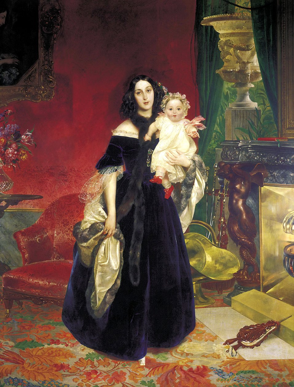 Maria Arkadyevna Stolypina Beck 1819-1889 mit ihrer Tochter, 1840 von Karl Pavlovich Bryullov