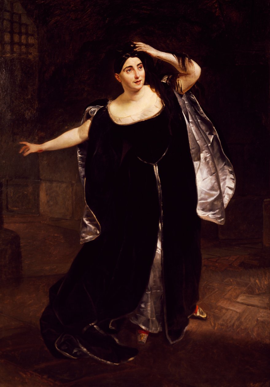 Giuditta Pasta (1797-1865), italienische Sopranistin, in der Wahnsinnsszene von Anna Bolena, aus der Oper von Gaetano Donizetti von Karl Pavlovich Bryullov