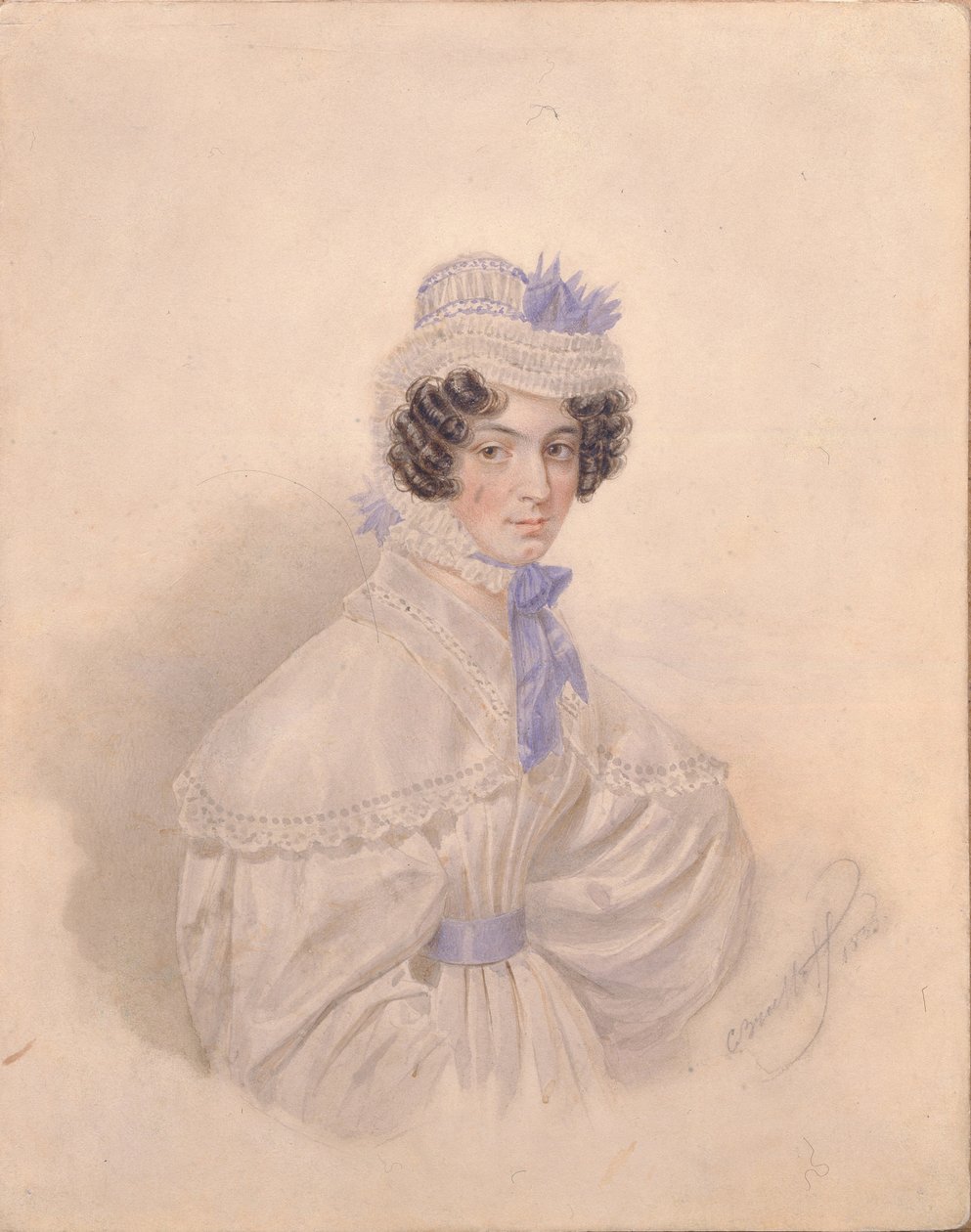 Porträt von Anna Borisowna Bakunina, 1835 von Karl Pavlovich Bryullov