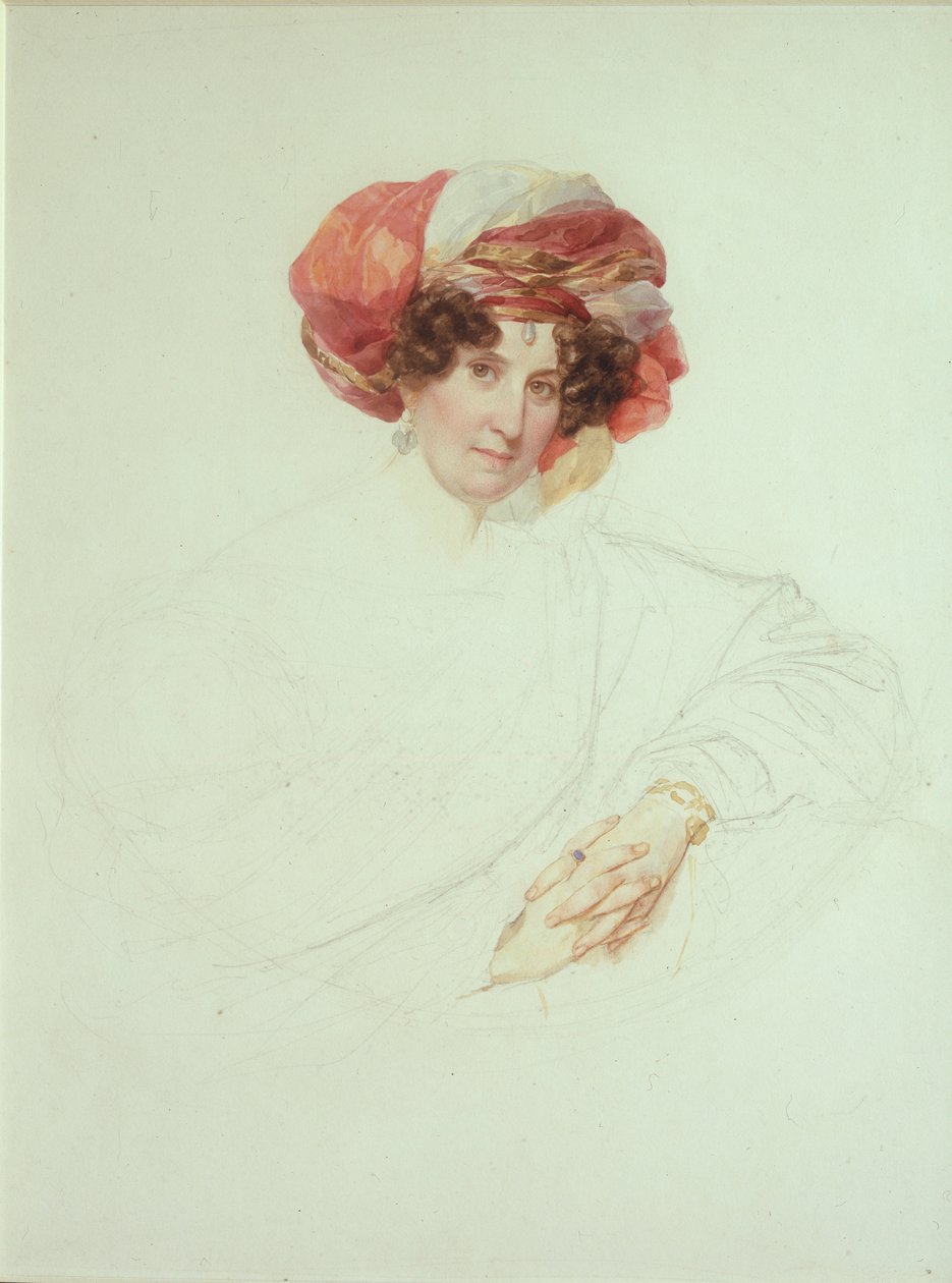 Frau im Turban. Porträt der Gräfin Maria Grigoryevna Razumovskaya 1772-1865, geb. Vyazemskaya, 1827-1830 von Karl Pavlovich Bryullov