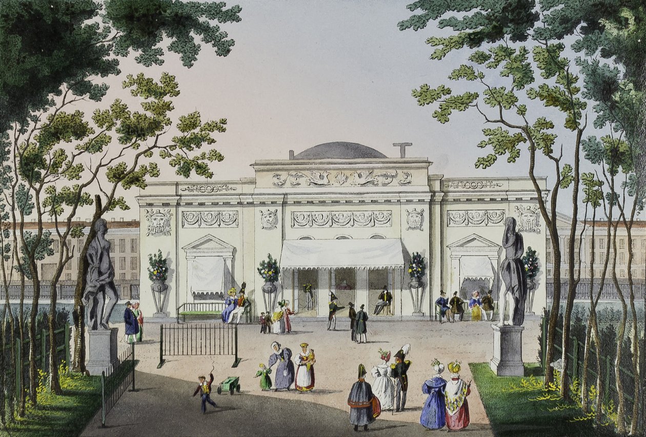 Café im Sommergarten in St. Petersburg, erste Hälfte des 19. Jahrhunderts von Karl Petrovich Beggrov