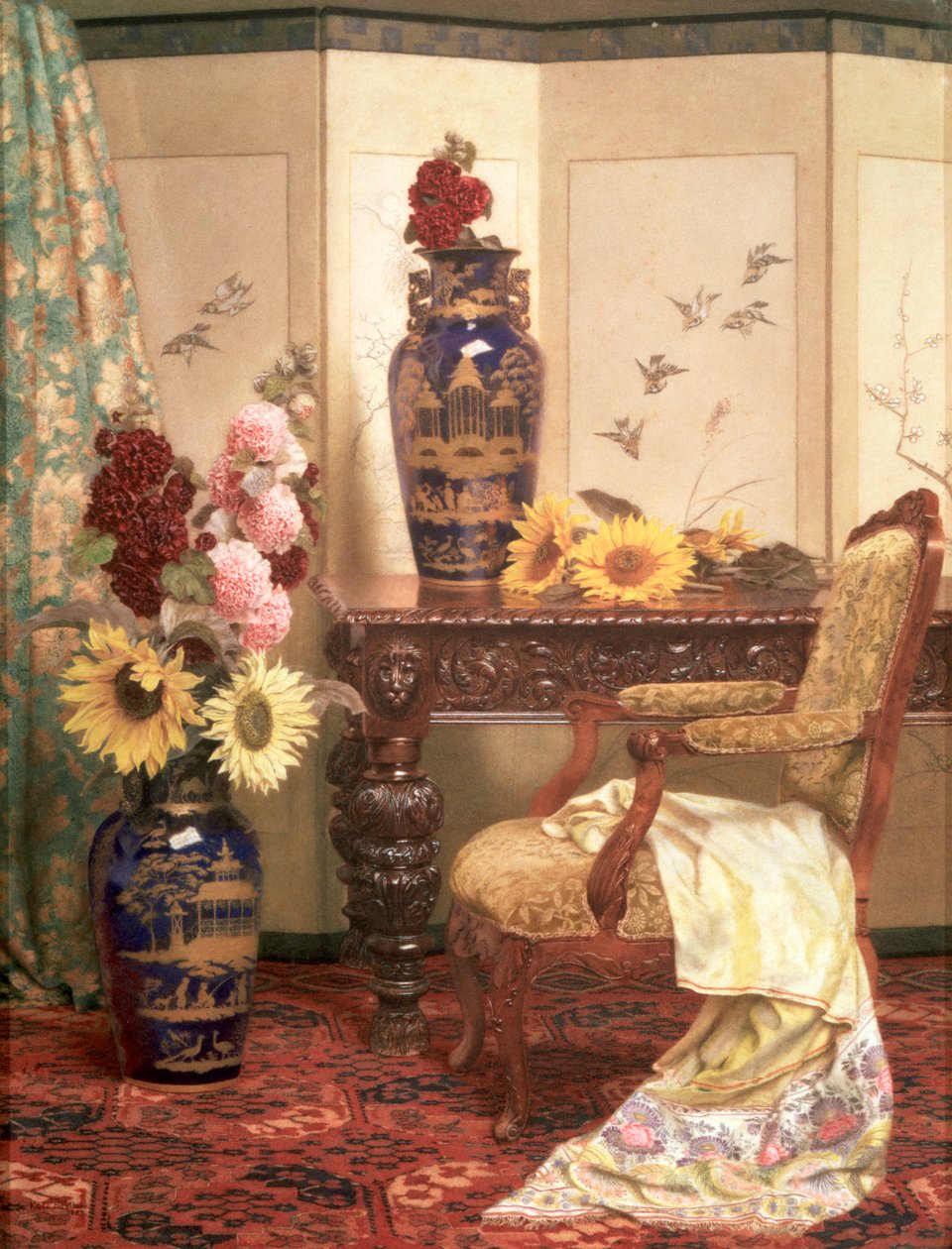 Sonnenblumen und Stockrosen, 1889 von Kate Hayllar