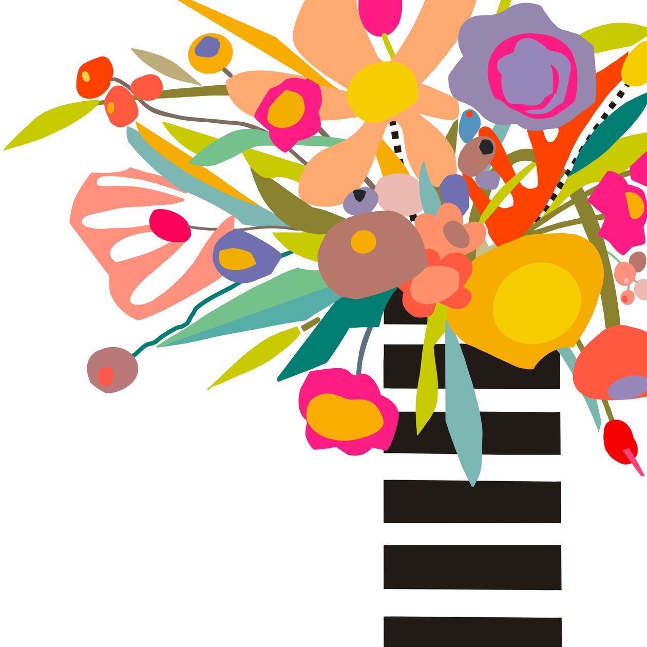 Blumen und Streifen 2 von Kathy Dunaway