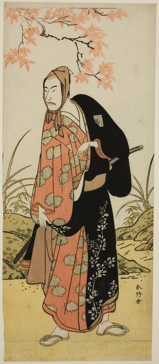 Der Schauspieler Ichikawa Komazo III als Katanaya Hanshichi im Stück Heike Hyobanki, aufgeführt im Nakamura-Theater im neunten Monat, 1789 von Katsukawa Shunkо̄