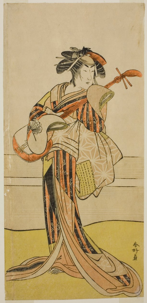Der Schauspieler Yamashita Mangiku I als Osan im Stück Kitekaeru Nishiki no Wakayaka, aufgeführt im Nakamura Theater im elften Monat, 1780 von Katsukawa Shunkо̄