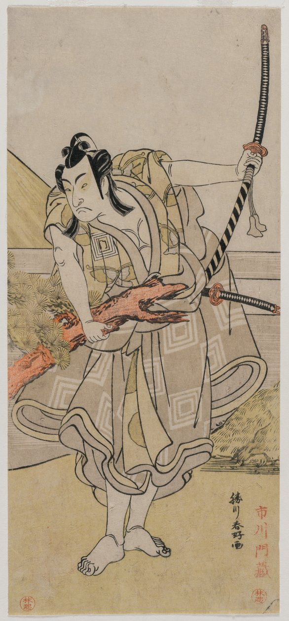 Ichikawa Monnosuke II als Soga no Gorō von Katsukawa Shunko