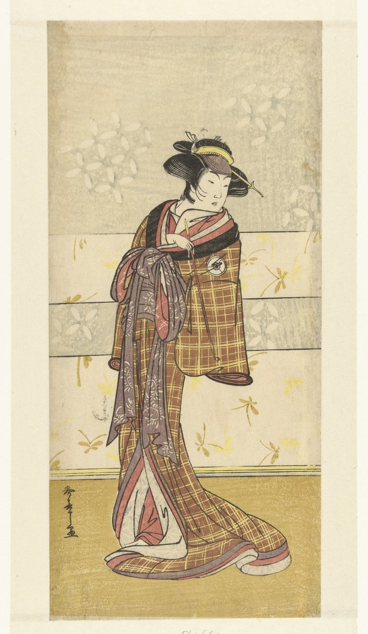 Schauspieler Iwai Hanshiro IV in der Rolle einer Kurtisane von Katsukawa Shunsho