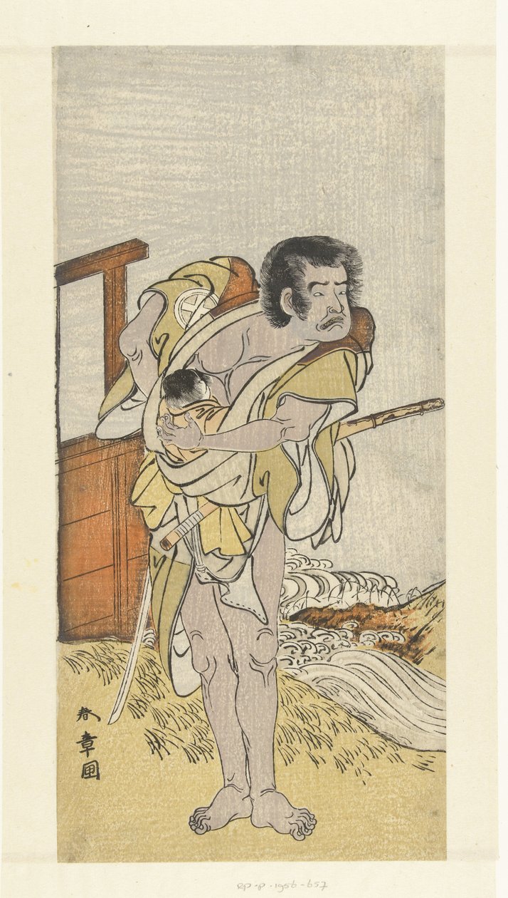 Schauspieler Otani Hiroemon III mit Kind von Katsukawa Shunsho