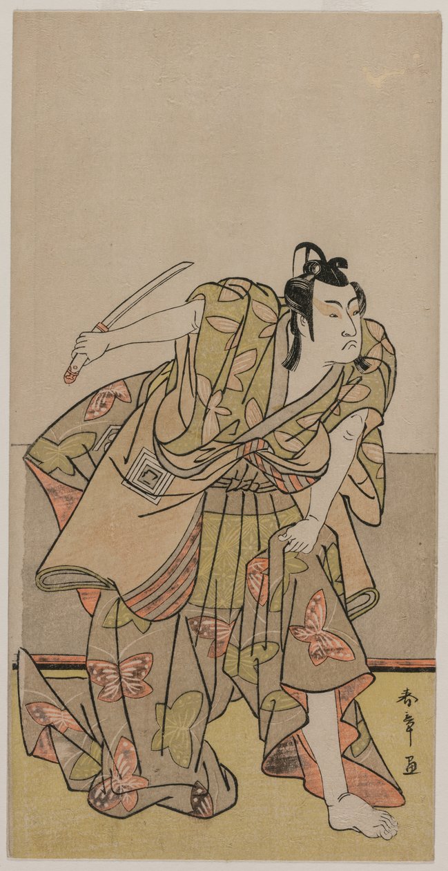 Ichikawa Monnosuke II als Soga no Goro, um späte 1770er von Katsukawa Shunsho